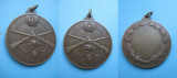 Medalia Armee Belge Councours de Tir, bronz. Perioada cca 1930, stare buna., Dreptunghiular, Lemn