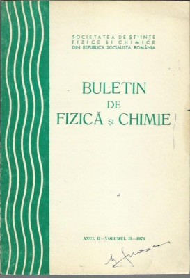 AMS* - BULETIN DE FIZICA SI CHIMIE ANUL 1978, VOL. II foto