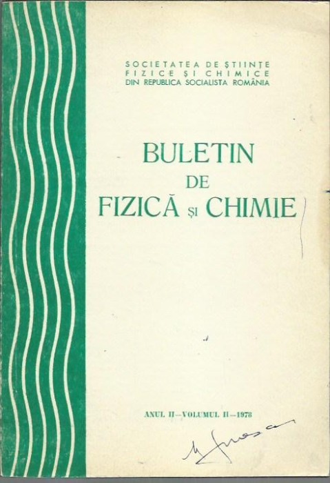 AMS* - BULETIN DE FIZICA SI CHIMIE ANUL 1978, VOL. II