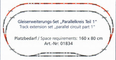 Set sine cu terasament extensie paralela 1, TT Tillig 01834 foto