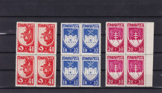 ROMANIA 1942 , LP 148 I , UN AN BUCOVINA BLOCURI DE 4 TIMBRE MNH foto