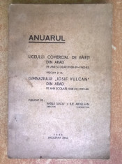 Anuarul Liceului comercial de baieti din Arad pe anii scolari 1938-39-1942-43 foto