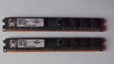 Kit memorie Ram 2 x 2 Gb DDR2 Kingston 800 Mhz / PC2-6400U / Dual Chanell (42A) foto