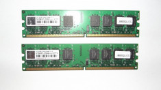 Kit Ram 4 Gb DDR2 Desktop (2 x 2 Gb) 800 Mhz Transcend PC2-6400U Dual (48A) foto