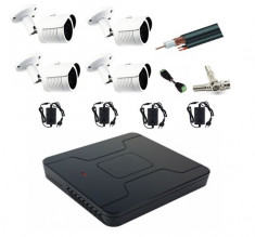 KIT sistem complet 4 camere supraveghere exterior full hd ccd Sony 2000 linii foto