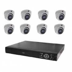 Kit 8 camere supraveghere 3MP interior Hikvision + XVR 5 IN 1 Pentabrid 3 megapixeli foto