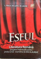 ESEUL. LITERATURA ROMANA PREGATIRE INDIVIDUALA PROBA SCRISA - L. Paicu, M. Lupu foto