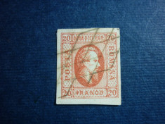 Romania, LP.17 - 1865 Cuza efigia in oval 20 PAR tip I stampilat foto