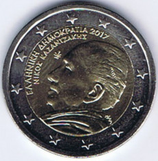 moneda 2 euro comemorativa GRECIA 2017_Nikos Kazantzakis - UNC foto