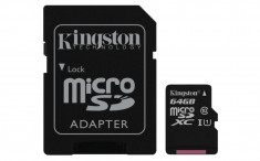 MicroSD 64GB clasa 10 + adaptor SDC10G2/64GB foto