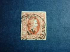 Romania, LP.17 - 1865 Cuza efigia in oval 20 PAR tip II stampilat foto