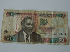 Bancnota 50 Shillings Kenya foto