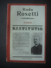 RADU ROSETTI - SCRIERI foto