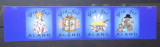 ALAND 2002 - CRACIUN, serie timbre autoadezive MNH, K139, Nestampilat