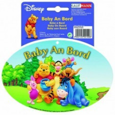 Abtibild pentru luneta Winnie the Pooh Baby An Bord, stickere auto , 17x15x0,1 cm foto
