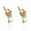 Butoni tema muzica trompeta aurie gold metalici + ambalaj cadou, Inox