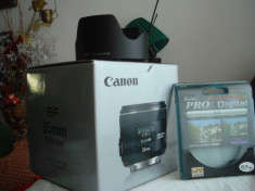 Obiectiv Canon 35 f2 is cu filtru,parasolar,saculet ,noi foto