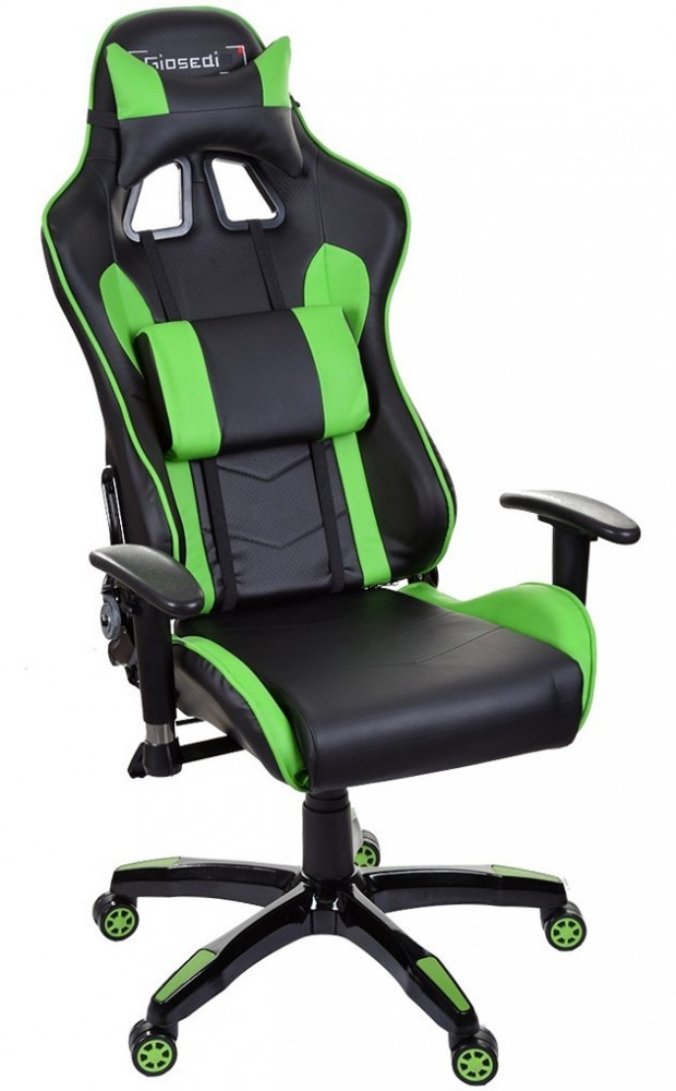 Scaun birou gaming directorial sport piele Gran-Gio Negru-Verde | Okazii.ro