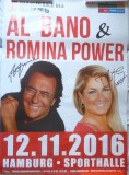 Afis de spectacol Romina Power si Al Bano din 2016 , cu bilet si autografele lor