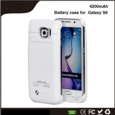 Baterie externa power case 4200 mah Samsung Galaxy S6 \ s6 edge alb sau negru foto