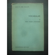 VOCABULAR ŞI NOTE ASUPRA PRONUNŢIEI