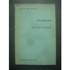 VOCABULAR ŞI NOTE ASUPRA PRONUNŢIEI