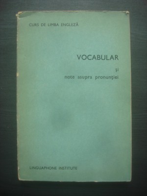 VOCABULAR ŞI NOTE ASUPRA PRONUNŢIEI foto