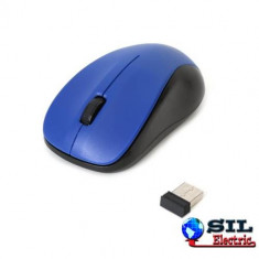 Mouse wireless USB 1000dpi albastru, Omega foto
