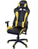 Scaun birou gaming directorial sport piele Gran-Gio Negru-Galben