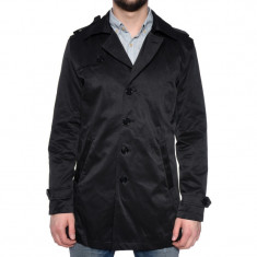 Jacheta Lunga Bumbac Selected Adams Trenchcoat Negru foto