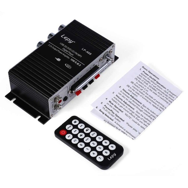 statie amplificare 2.1 2X15w 9v-12v auto masina telecomanda usb sd card statie amplificare 2.1 2X15w 9v-12v auto masina telecomanda usb sd card