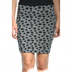 Fusta Scurta Vila Peplum Dark Grey Melange Black Dots foto