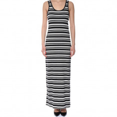 Rochie Lunga Bumbac Only Abbie Oneck Black Stripes And Cloud Dancer foto