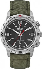 Timex Intelligent Quartz T2P286 Mens Compass Green Fabric Strap Watch Produs la comanda [TEST TEXT] foto
