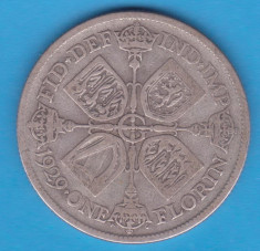 (1) MONEDA DIN ARGINT ANGLIA - 1 FLORIN 1929 foto