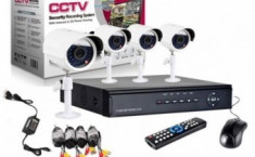 Kit sistem supraveghere 4 camere video exterior infrarosu DVR Internet D1 foto