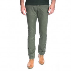Pantaloni Lungi Bumbac Selected Three Paris Chino Verde Inchis foto
