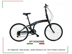 Bicicleta pliabila roti 24&amp;quot; - 7 viteze Shimano-made in Italy foto