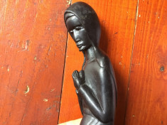 ARTA AFRICANA CRESTINA - statueta / sculptura Sf. Maria lemn exotic ! foto