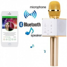 Microfon wireless karaoke cu boxe si bluetooth incorporat foto