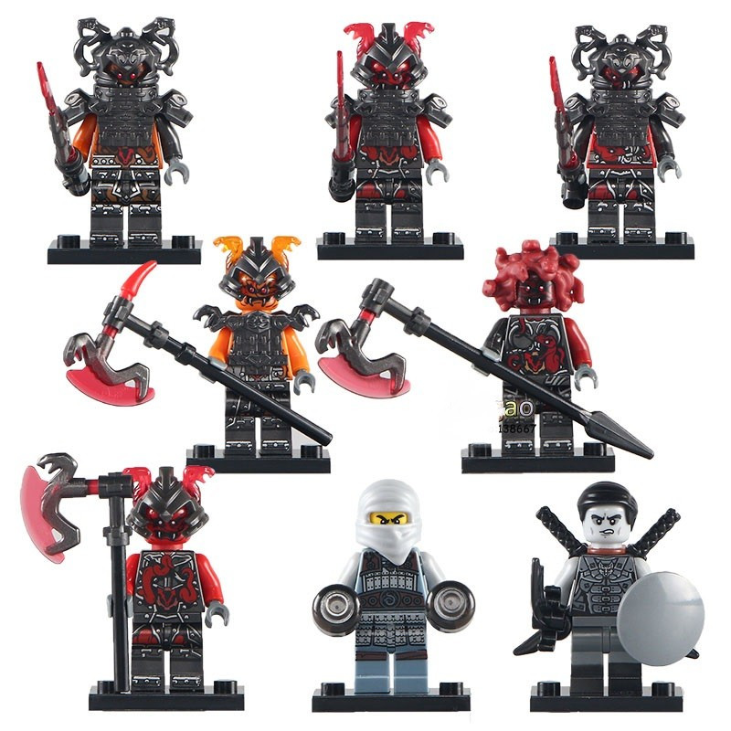 Set 8 minifigurine tip LEGO Ninjago 2017, vermilioni, Machia, Raggmunk,  Shade | arhiva Okazii.ro