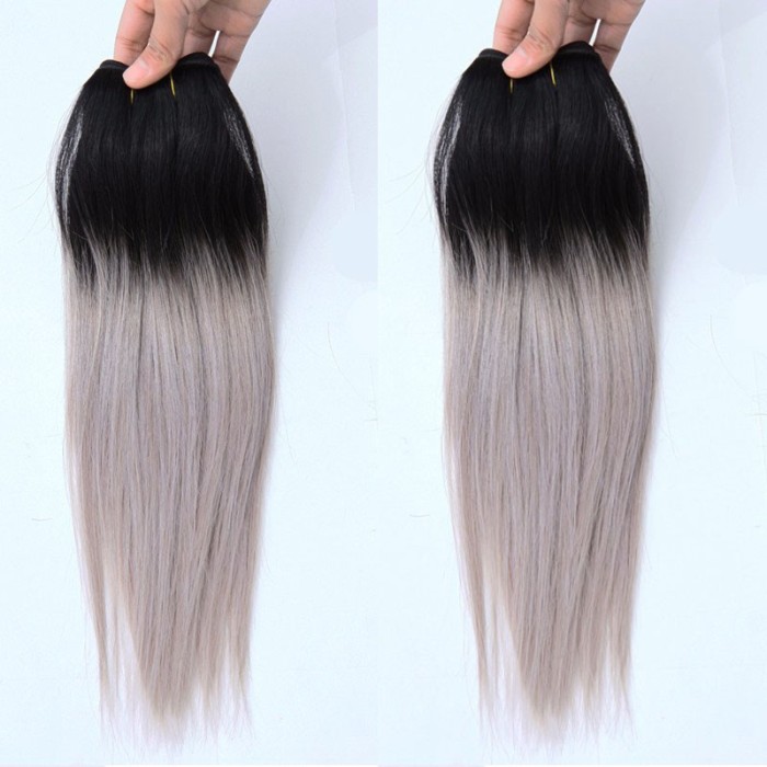 Extensii Ombre Negru Gri Par 100 Natural Arhiva Okaziiro