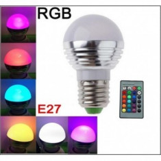 Bec LED RGB 16 culori cu telecomanda foto
