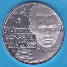 (1) MONEDA DIN ARGINT AUSTRIA - 20 EURO 2012, EGON SCHIELE - UNC foto