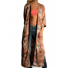 Kimono Lung Vascoza Vero Moda Super Easy 3/4 Long Salmon Rose foto