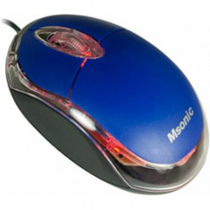 Mouse VKO , Msonic MX264B, optic, USB, 1200 dpi, albastru foto