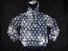 Hanorac Damă Bleumarin Stropi Albi Bumbac Glugă Hoodie Sport Casual Femei