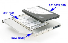 9.5mmSata-Sata Macbook Pro 2nd HDD, caddy SSD / HDD, adaptor rack SSD/HDD metal foto