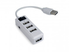 Gembird Hub USB Gembird UHB-U2P4-01 , 4 porturi USB, USB 2.0, alb foto