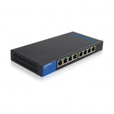 Switch Linksys 8-P GIGABIT, PoE+ LGS108P, 50 W, Negru foto